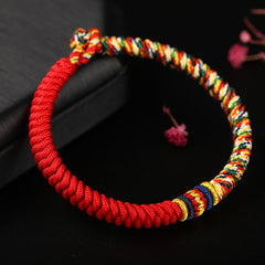 Bracelet tibétain fait main en fil multicolore King Kong Knot Strength Braid
