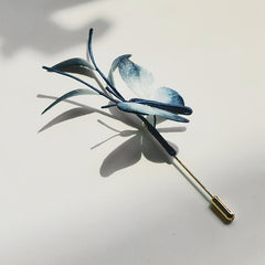 Handmade Velvet Flower Mulberry Silk Butterfly Brooch Hairpin | Exquisite Artisanal Hair Accessory with Butterfly & Floral Elements