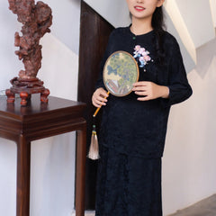 Handmade Pink Iris Vine Silk Hairpin | Exquisite Brooch Pin for Charming Oriental Style