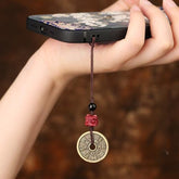Chinese Style Cinnabar Talisman Keychain phone charm for Luck & Protection