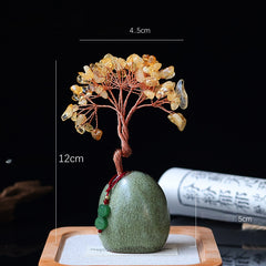 Citrine Money Tree for Wealth & Office Desk Feng Shui Decor