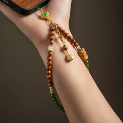 Chalcedon & Sandelholz Handyanhänger Fu Bag Armband