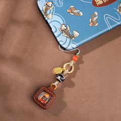 Tibetischer Thangka-Stil Zakiram Amulett Totem Auto-Schlüsselanhänger & Handy-Anhänger