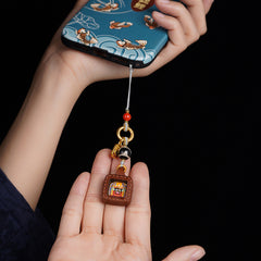 Tibetischer Thangka-Stil Zakiram Amulett Totem Auto-Schlüsselanhänger & Handy-Anhänger