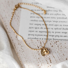 18k Gold Lucky Gourd Design Wealth Buckle Anklet