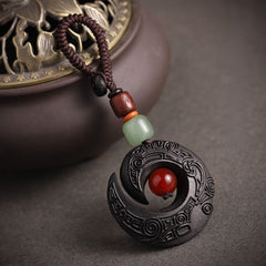 Fengshui Good Luck Handcrafted Ebony Keychain