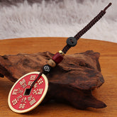 Shan Gui Amulet Keychain with Auspicious Cloud Cord – Taoist Mountain Ghost Coin for Car & Personal Protection