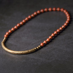 Red Jasper Moss Agate Black Obsidian Crystal Copper Peace Couple Bracelet