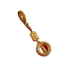 Golden Sand Glücksbringer Auto Schlüsselanhänger Handyanhänger Emaille Peace Anhänger