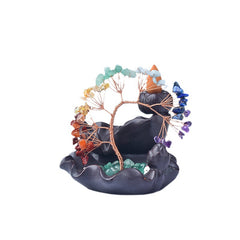 Natural Rainbow Crystal Gemstone Tree for Wealth and Good Luck