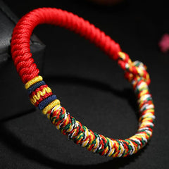 Bracelet tibétain fait main en fil multicolore King Kong Knot Strength Braid