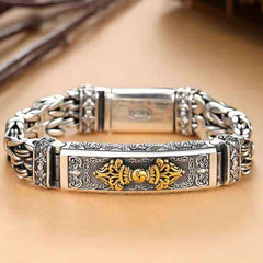 Vajra Dorje Kupfer-Balance-Armband mit gedrehtem Flechtmuster