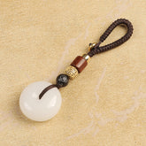 Feng Shui Ping An Kou Keychain - Agate Lucky Charm for Car & Keys