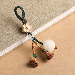 Lotus- und Bodhi-Auto-Schlüsselanhänger & Handy-Anhänger – Spirituelle Eleganz