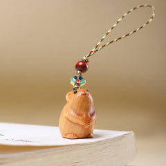 Chinese Cliff Cypress Engraved Zodiac KeyChain Phone Charms