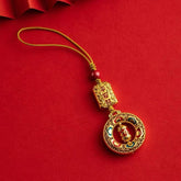 Golden Sand Fortune Charm Car Keychain Phone Charm Enamel Peace Pendant