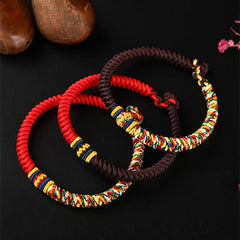 Bracelet tibétain fait main en fil multicolore King Kong Knot Strength Braid