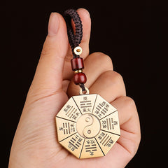 Tao Taiji Bagua Amulet Keychain for Personal Protection & Peace