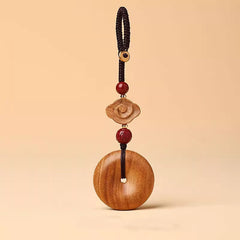 Kreativer Schlüsselanhänger mit Schnalle aus natürlichem Pfirsichholz – Symbol für Wohlstand, Glück und Reichtum