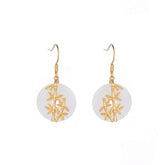 FengShui White Jade Fortune Earrings