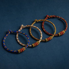 Tibetisches handgefertigtes chinesisches Sternzeichen-Natal-Buddha-Glücks-Stärke-geflochtenes Schnur-Armband