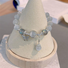 butterfly charm cat's eye stone bracelet