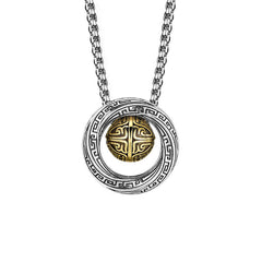 engraved tibetan mobius necklace