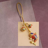 Goldener Koi-Fisch-Schlüsselanhänger für Handyanhänger für Glück, Reichtum und Schutz