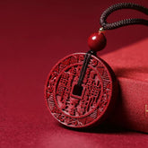 Authentic Zijinsha Cinnabar Shan Gui Amulet Pendant – Taoist Mountain Ghost Coin for Protection & Spiritual Harmony