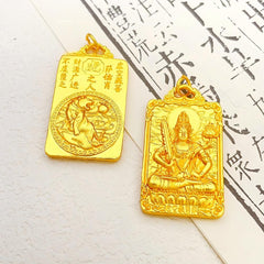 Tibetan 12 Zodiac Dragon Year Guardian Deity Pendant – Vairocana Buddha Amulet for Protection, Wisdom & Destiny Alignment