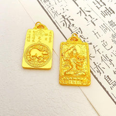 Tibetan 12 Zodiac Dragon Year Guardian Deity Pendant – Vairocana Buddha Amulet for Protection, Wisdom & Destiny Alignment