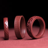 Cinnabar Om Mani Padme Hum Auspicious Clouds Blessing Ring