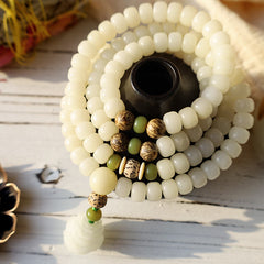 Jade Bodhi Lotus Mala Harmonie Halskette Armband