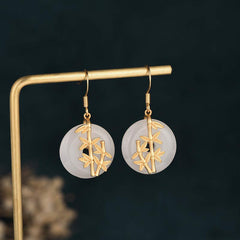 FengShui White Jade Fortune Earrings