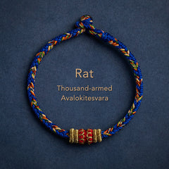 Tibetisches handgefertigtes chinesisches Sternzeichen-Natal-Buddha-Glücks-Stärke-geflochtenes Schnur-Armband