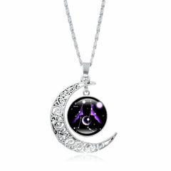 12 Constellations of the Zodiac Moon Protection Necklace Chain Pendant