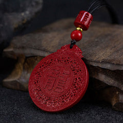 Dragon Natural Cinnabar Dragon Protection Necklace Pendant