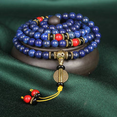 Tibetisches Mala Lapislazuli Positives Armband