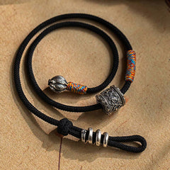 Tibetan Om Mani Padme Hum Carved Amulet Double Wrap Bracelet