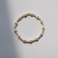 2 size pearl beads mixed bracelet