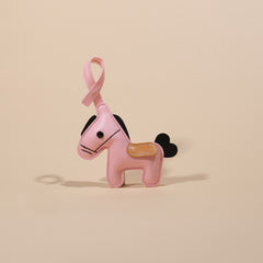 Feng Shui PU Leather Horse Keychain, Cute Couple Charm Pendant for Bags, Good Luck Love Gift