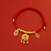 Pet New Year Red Braided Lock Collar, Year of the Snake Lucky Gold & Red Decor for Cats Dogs