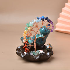 Natural Rainbow Crystal Gemstone Tree for Wealth and Good Luck