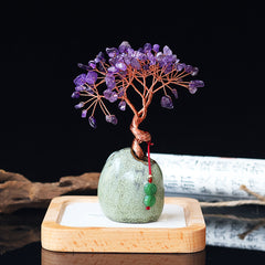 Citrine Money Tree for Wealth & Office Desk Feng Shui Decor