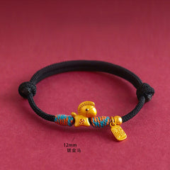 Year of the Horse Zodiac Handmade Red String Bracelet for Good Luck & Fortune