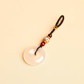 Natural Jade Keychain Pendant, Good Luck Gift for Car Key & Phone