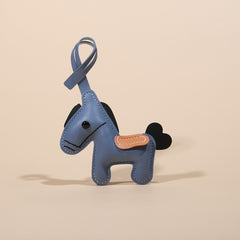 Feng Shui PU Leather Horse Keychain, Cute Couple Charm Pendant for Bags, Good Luck Love Gift