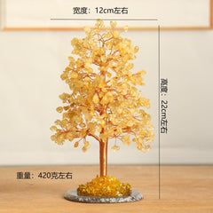 Feng Shui Decor-Crystal Money Tree on Agate Base for Wealth & Prosperity