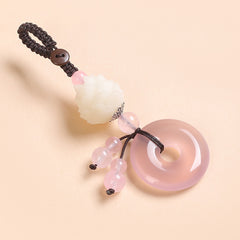Agate Chalcedony Safety Knot Keychain, Unisex Car Keyring Creative Gift