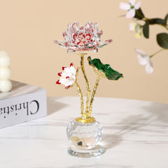 Crystal Lotus Counter Display - Feng Shui Decor for Wealth & Harmony